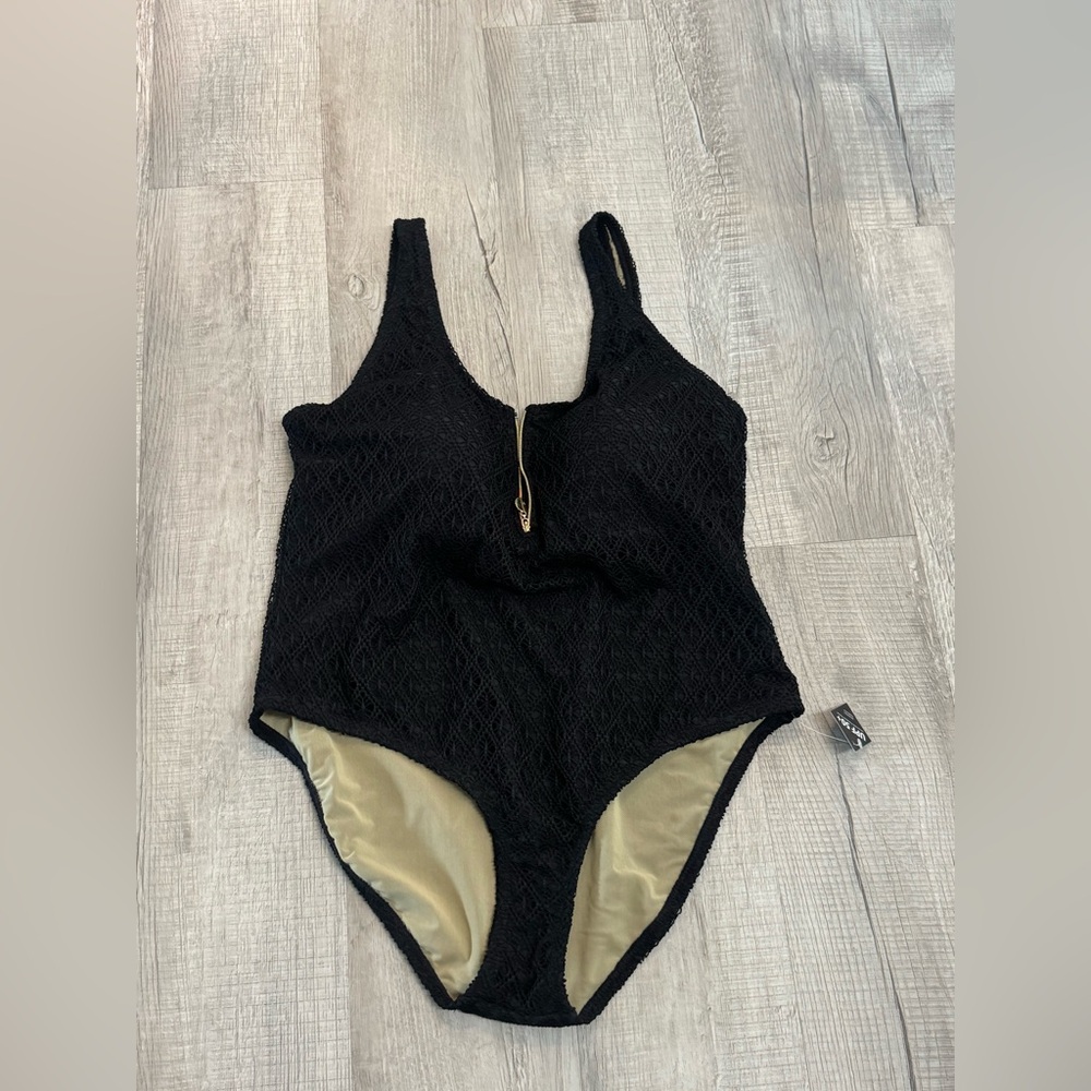 Paramour Textured Black One Piece Swimsuit
